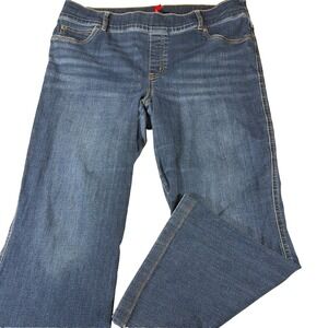 Spanx Petite Jeans Womens 2X Blue Stretch Flare Denim Pull On Plus Size